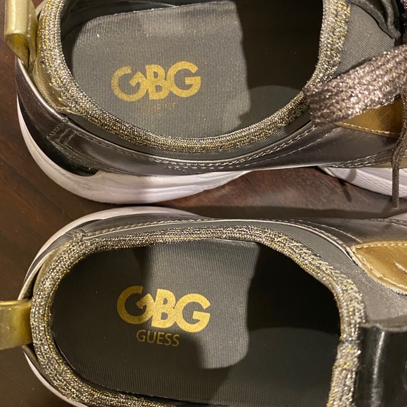 Guess Gold Sneakers with Pewter Leather. Size 8 - Picture 4 of 5